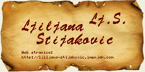 Ljiljana Stijaković vizit kartica